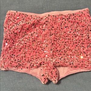 Pink Sequin Women's Shorts